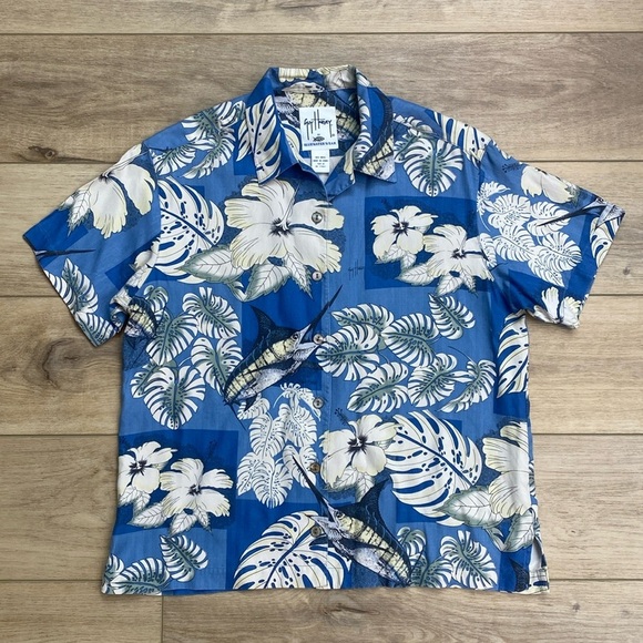 Guy Harvey Silk Hawaiian Shirt‎ - Picture 1 of 16